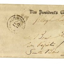 Colfax Collection, Envelope
From Vice President's Chamber signed by Schuyler Colfax
